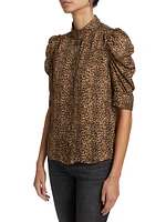 Gillian Leopard Silk Top