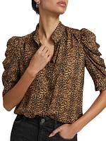 Gillian Leopard Silk Top