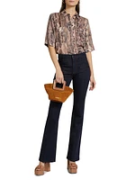 Maya Snake-Print Short-Sleeve Shirt