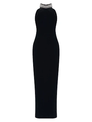 Hemingway Crystal-Embellished Silk Maxi-Dress