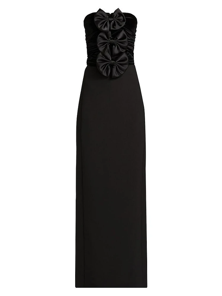 Constance Bow Cut-Out Column Gown