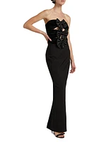 Constance Bow Cut-Out Column Gown