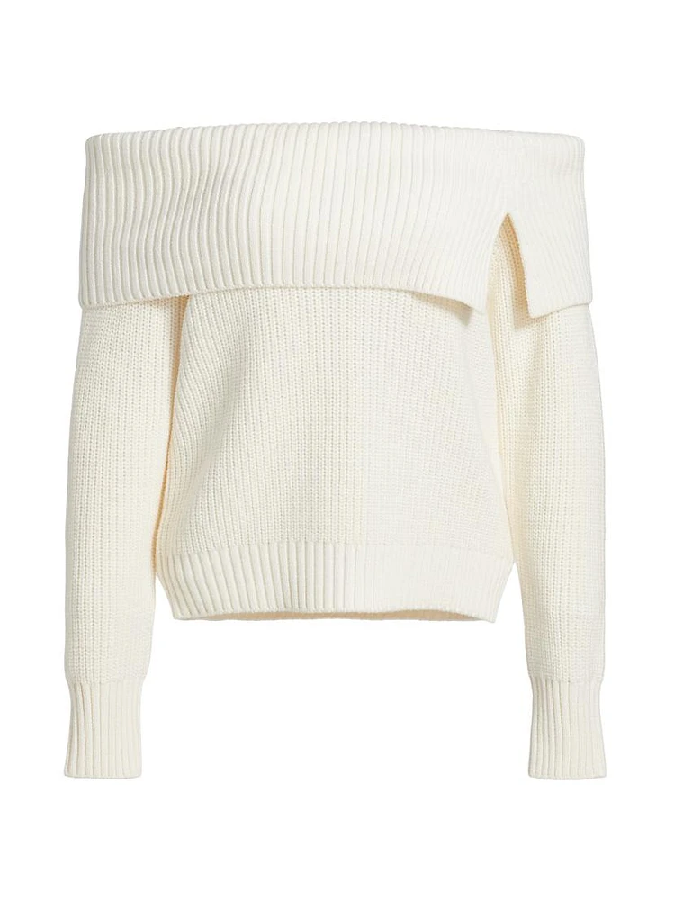 Off-The-Shoulder Chunky Sweater