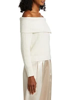 Off-The-Shoulder Chunky Sweater