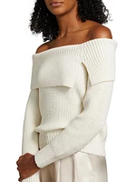 Off-The-Shoulder Chunky Sweater