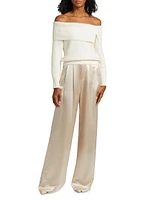 Off-The-Shoulder Chunky Sweater