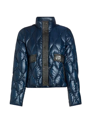 Onion Contrast-Trim Down Jacket