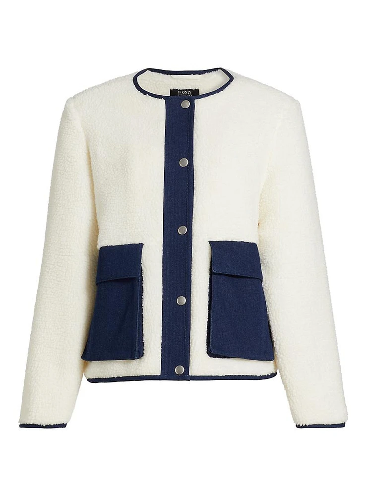 Faux-Sherpa & Denim Jacket