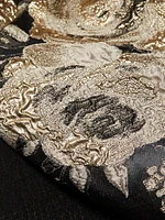 Floral Metallic Jacquard Off-the-Shoulder Gown