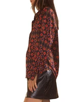 Silk Printed Button-Up Shirt