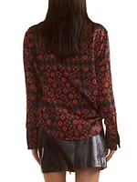 Silk Printed Button-Up Shirt