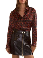 Silk Printed Button-Up Shirt