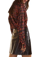 Silk Printed Button-Up Shirt