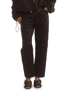 Quilted Horseshoes Straight-Leg Pants