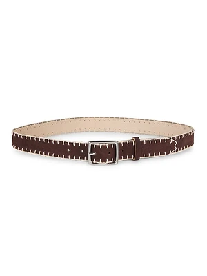 Boyfriend Whipstitch Leather Belt