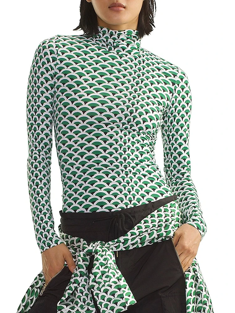 Geometric Turtleneck Top
