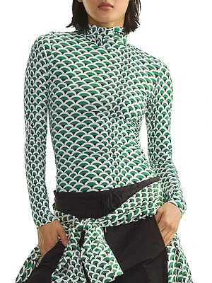 Geometric Turtleneck Top
