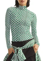 Geometric Turtleneck Top