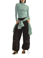 Geometric Turtleneck Top