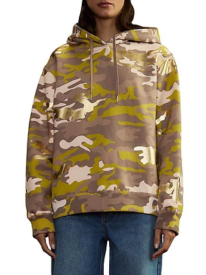 Camo Cotton-Blend Oversized Hoodie