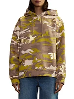 Camo Cotton-Blend Oversized Hoodie
