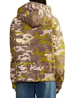 Camo Cotton-Blend Oversized Hoodie