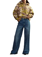 Camo Cotton-Blend Oversized Hoodie