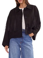 Fringe Suede Cropped Jacket