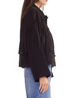 Fringe Suede Cropped Jacket