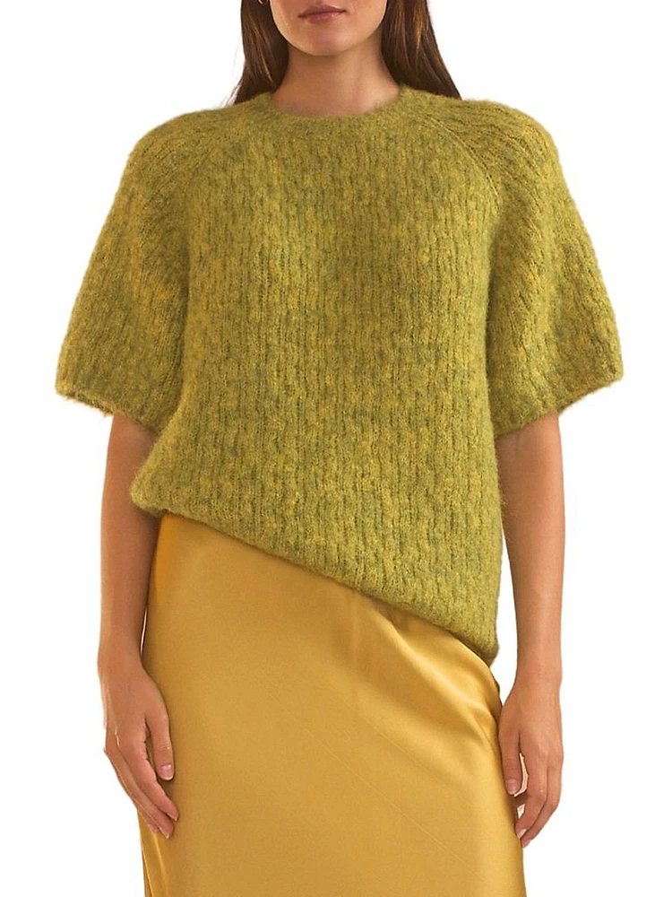 Cotton Short-Sleeve Sweater