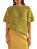 Cotton Short-Sleeve Sweater