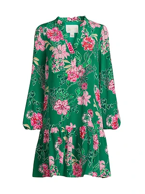Evaline Floral Silk Dress