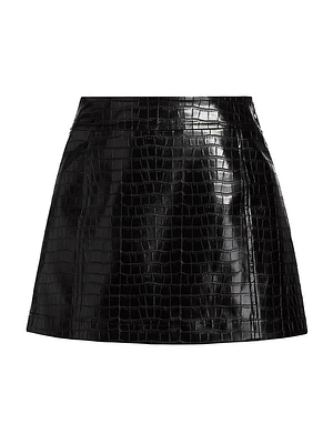 Micro Croc Mini Skirt