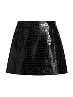 Micro Croc Mini Skirt