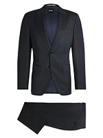 Slim-Fit Suit Micro-Patterned Wool