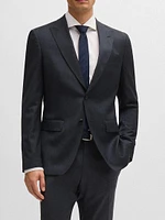 Slim-Fit Suit Micro-Patterned Wool