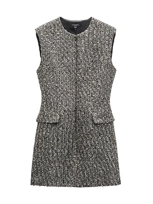 Tina Linton Wool-Blend Sleeveless Minidress