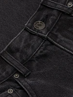 Crystal Slit High-rise Straight-Leg Jeans