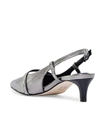 Marietta Metallic Leather Kitten Heel Pumps