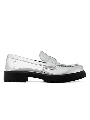 Lug-Sole Leather Loafers