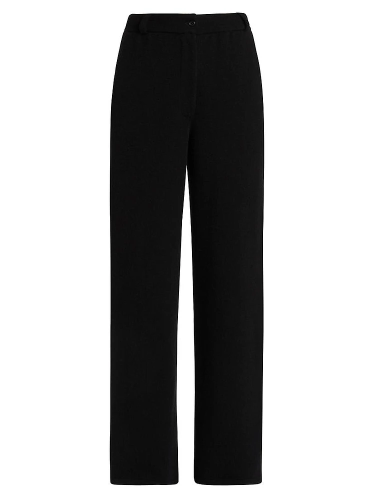 Cashmere Tailored Wide-Leg Pants