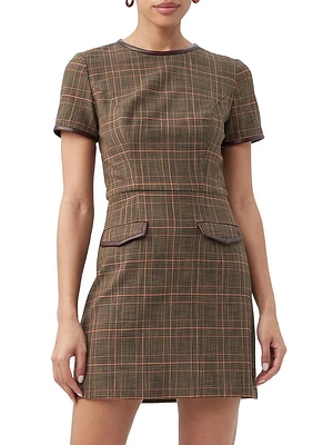 Adisa Plaid Sheath Minidress