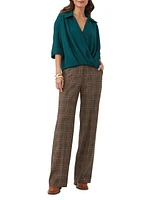 Sadie Plaid Wide-Leg Pants