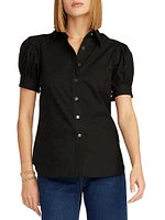 Angie Stretch Cotton Short-Sleeve Shirt