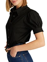 Angie Stretch Cotton Short-Sleeve Shirt