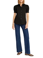 Angie Stretch Cotton Short-Sleeve Shirt