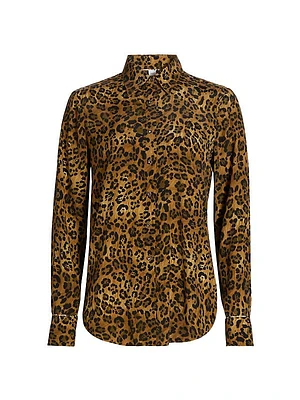 Gabriela Leopard Print Long-Sleeve Shirt