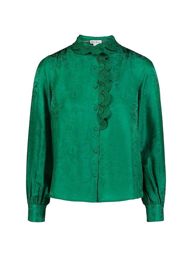 Brigitte Paisley Jacquard Long-Sleeve Shirt