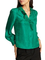 Brigitte Paisley Jacquard Long-Sleeve Shirt