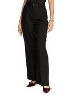 Cassandra Jacquard High-Rise Wide-Leg Pants